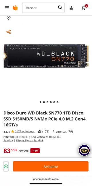 WD_BLACK SN770 NVMe SSD 1TB GEN4