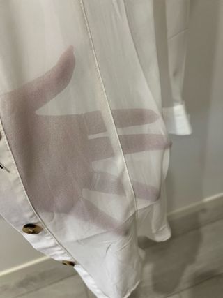 Camisa Bershka Blanca Fluida 