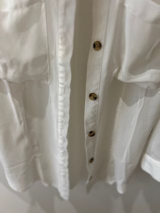 Camisa Bershka Blanca Fluida 