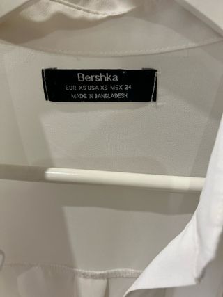 Camisa Bershka Blanca Fluida 