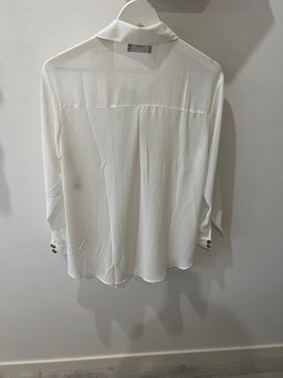 Camisa Bershka Blanca Fluida 