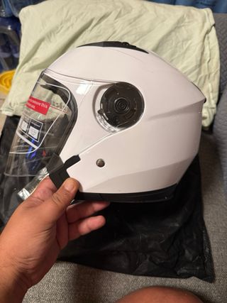 Casco blanco moto/scooter