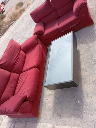 Sofá 3+2 plazas rojo
