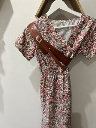 Vestido Midi Estampado Flores