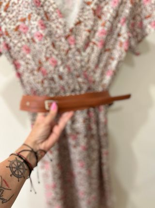 Vestido Midi Estampado Flores