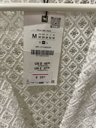 Blusa Zara Troquelada Blanca 