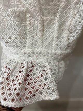 Blusa Zara Troquelada Blanca 
