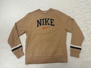 Felpa Nike beige vintage logo ricamato unisex