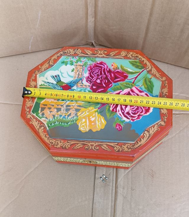 Neceser de madera con espejo vintage