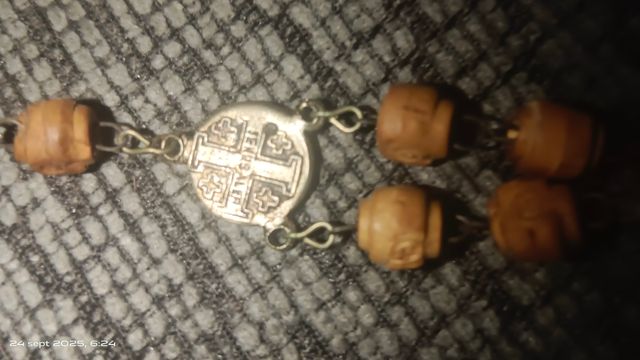 Rosario antiguo madera olivo Jerusalén