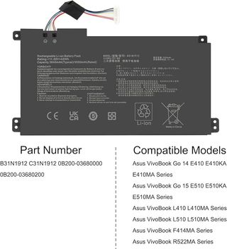 MATESK B31N1912 Batería Asus VivoBook Go 14