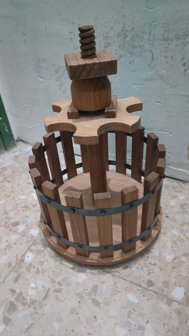 Botellero vino de madera y metal