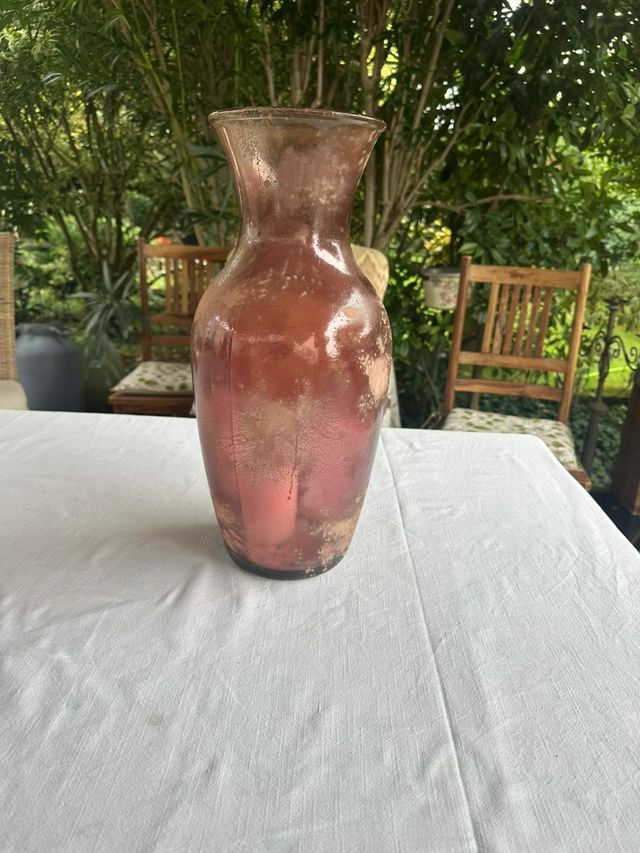 Vaso Vetro Soffiato Vintage Malva