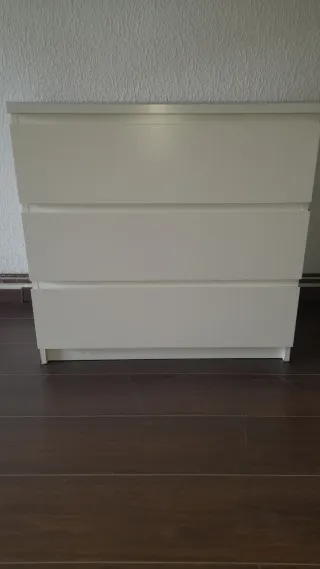 2 Cajoneras Malm Ikea Blancas tablero de vidrio