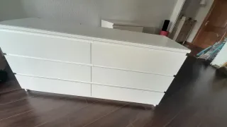 2 Cajoneras Malm Ikea Blancas tablero de vidrio
