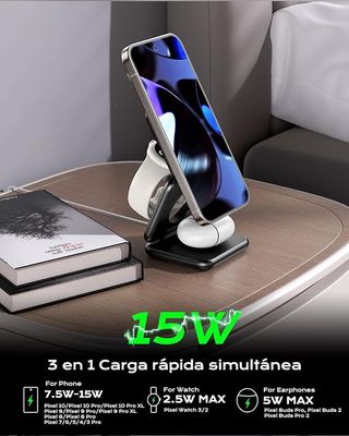 KU XIU Cargador Inalámbrico 3en1 15W plegable
