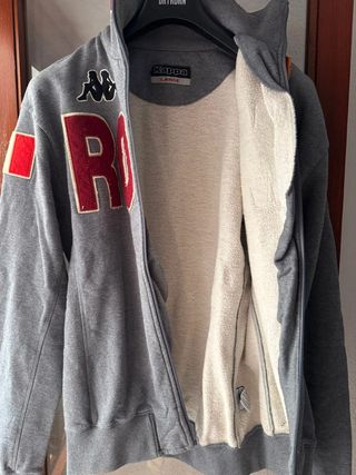 Chaqueta Kappa AS Roma Oficial Gris Roja