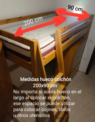 Cama alta de madera tipo litera IKEA