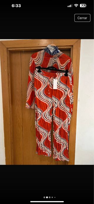 Conjunto Zara Estampado Ondas