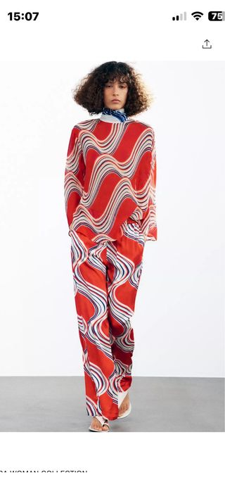 Conjunto Zara Estampado Ondas