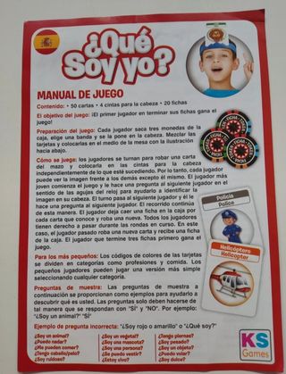 Juego Qué soy yo? Bilingüe KS Games
