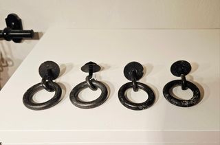 Set maniglie vintage in metallo per mobili