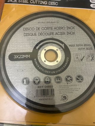 Disco Corte Acero Inox 3x22mm