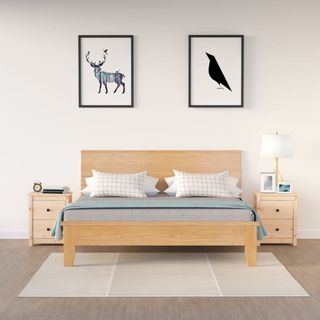 vidaXL Mesitas de noche 2 uds madera maciza
