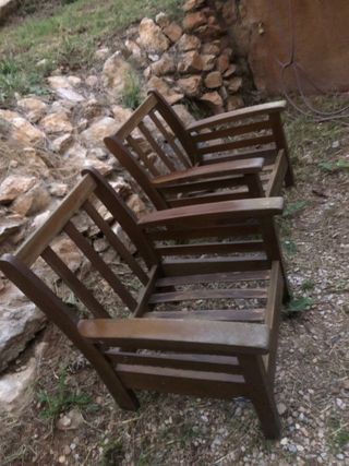 2 Sillones de madera para terraza, madera maciza