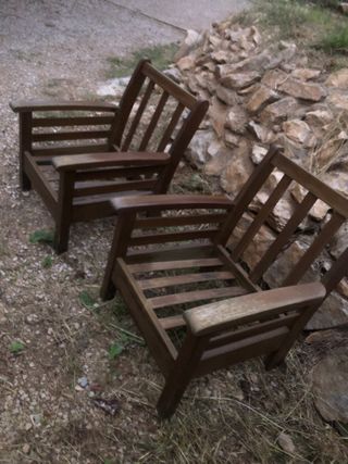 2 Sillones de madera para terraza, madera maciza