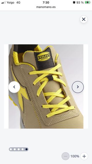 Zapato seguridad Diadora beige/amarillo nuevo