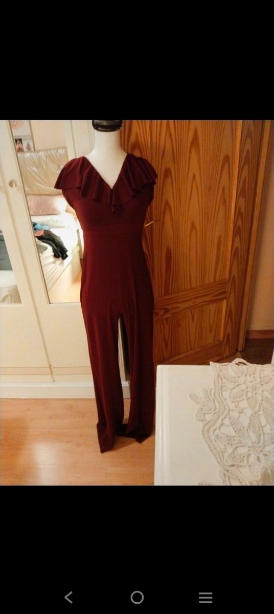 Mono largo mujer rojo