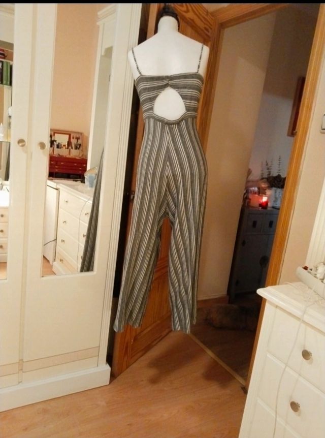 Mono largo rayas gris y blanco