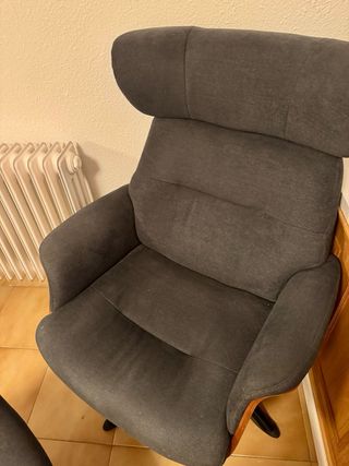 Sillón relax giratorio con reposapiés