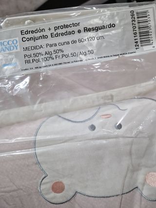 Cuna + Colchón + sábanas + edredón