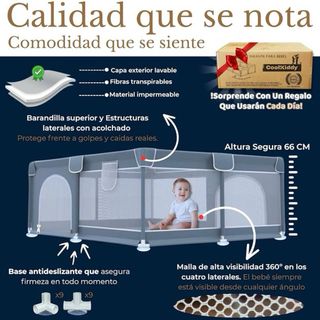 CoolKiddy - Parque Infantil Bebé 120x120 Nuevo