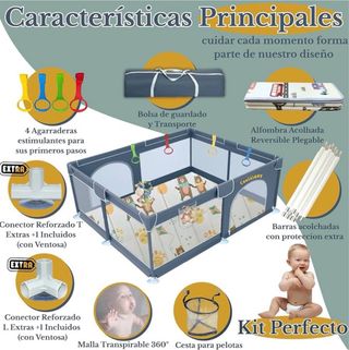 CoolKiddy - Parque Infantil Bebé 120x120 Nuevo