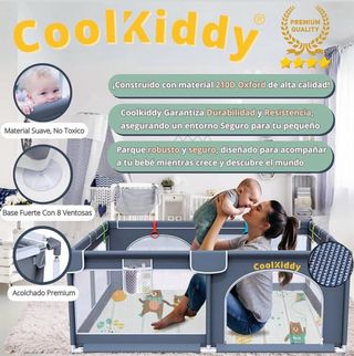 CoolKiddy - Parque Infantil Bebé 120x120 Nuevo