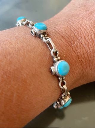 Bracciale in argento 925 vintage cabochon
turchesi