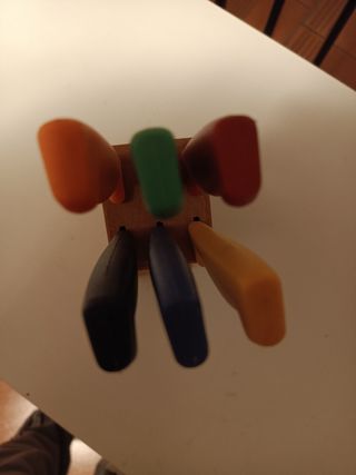 Ceppo portacoltelli in legno con 6 coltelli