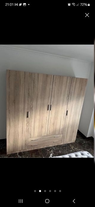 Armario modular madera color beige y marrón