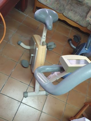 Bicicleta Estática Gris y Beige