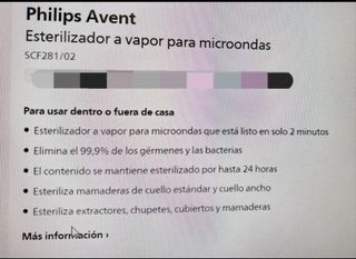 Esterilizador Philips Avent Microondas