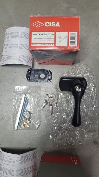 2 Manillas CISA para barra antipánico NEGRO