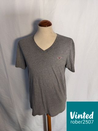 Camiseta Hollister Gris Talla M