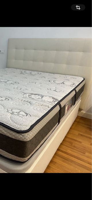 Cabecero IKEA BORGANN 160cm. Piel Sintética Blanco