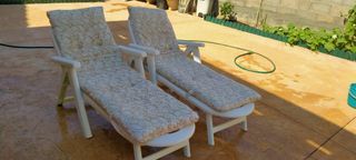 Tumbonas con cojines (2 unidades).Se venden las 2