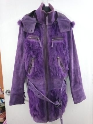 Abrigo Piel Morado