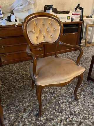 Conjunto 4 sillas y 2 sillones clásicos