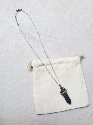 Collar acero inoxidable y espinela negra NUEVO